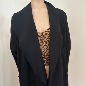 ASOS Black Belted Trench Coat Size 2- like new, BUT is missing belt